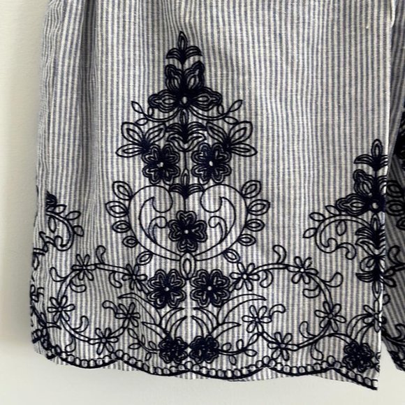 Meisie skort striped and‎ embroidered blue and white stripes - Picture 2 of 5